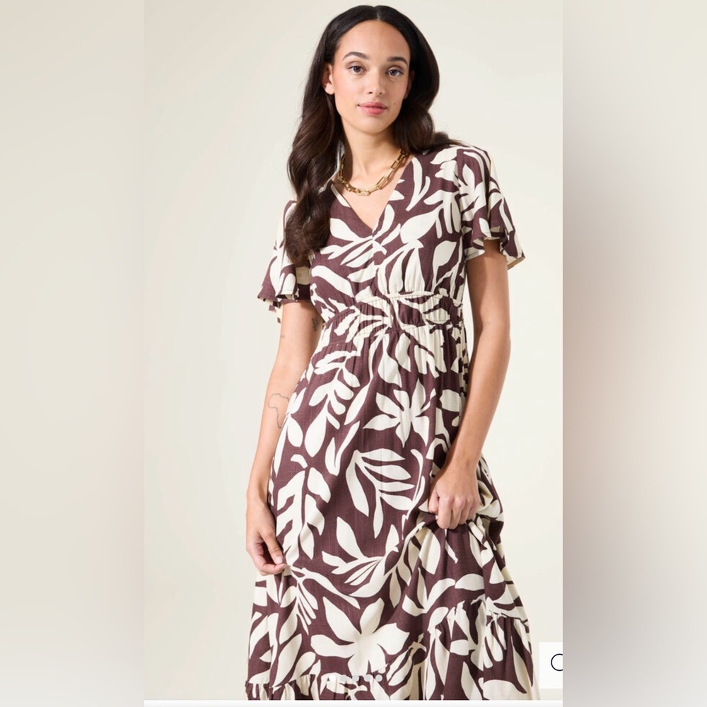 GARCIA- Brown and Cream Floral Dress